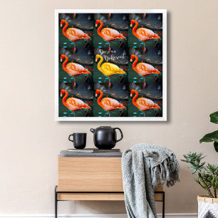 Póster Flamingos rosados La foto se atreve a ser un guión
