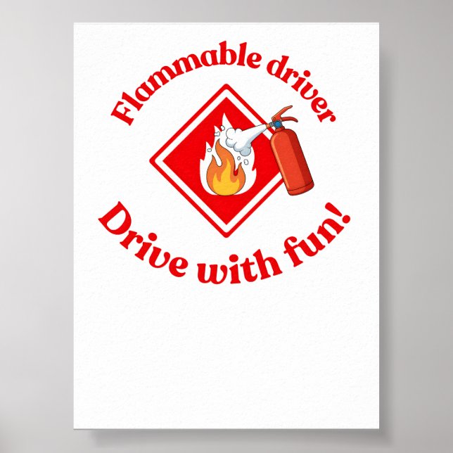 Póster Flammable Driver Trucker | ADR digital download (Frente)