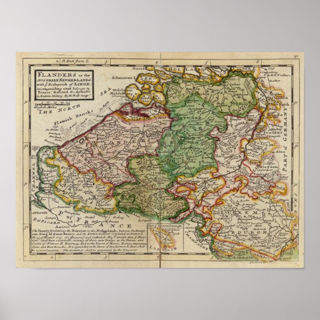 Póster Flandes o los Países Bajos austríacos (Frente)