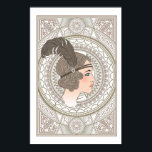 Póster Flapor vintage Art Deco<br><div class="desc">Un Poster Único Y Detallado De Chica De Flapper De Estilo Art Decó Vintage Para Ese Aspecto Especial.</div>