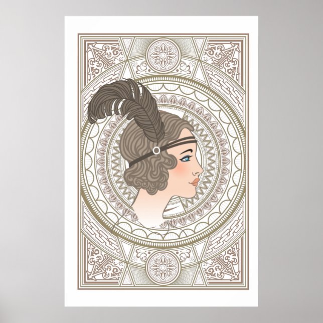 Póster Flapor vintage Art Deco (Frente)