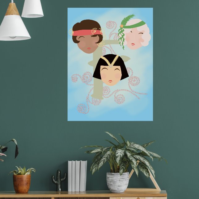 Póster Flapper girls roaring twenties poster (Salón 1)