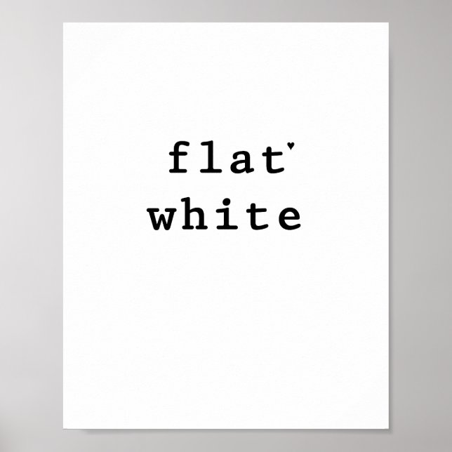 Póster Flat white - minimalistic typography poster (Frente)