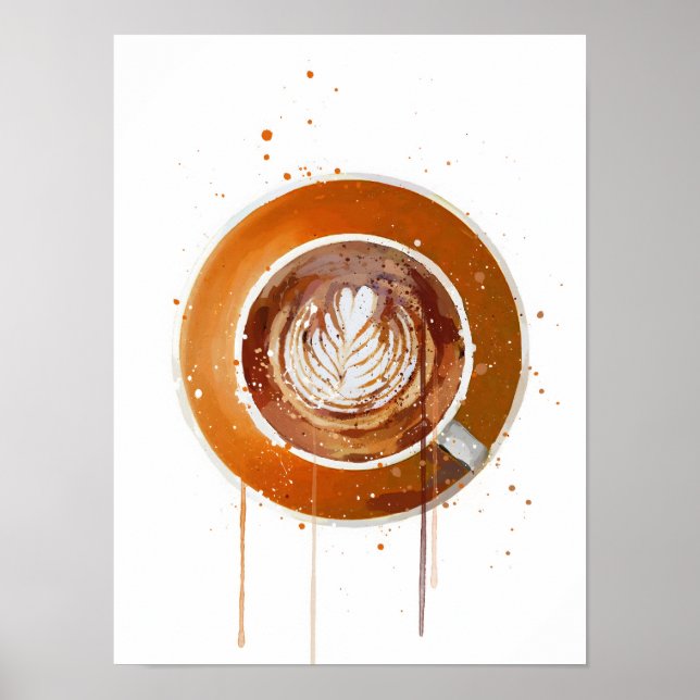 Póster Flat White Naranja (Frente)