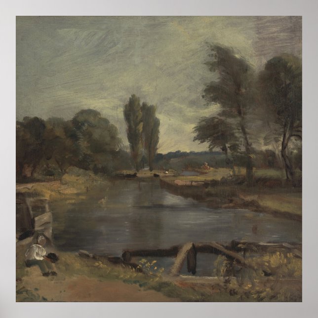 Póster Flatford Lock - John Constable (Frente)