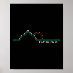 Póster Flatirons Colorado Retro Escalada de Montaña Veran