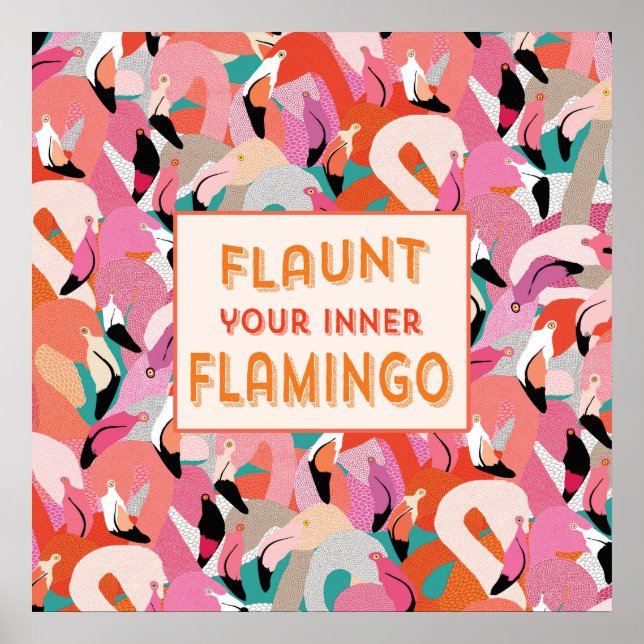 Póster Flaunt su Poster interior de flamenco - Naranja (Frente)
