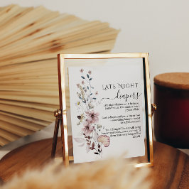 Póster Flauta de flores silvestres Baby Shower Late Night