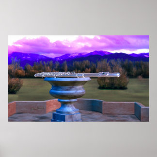 Póster Flauta en la vasa de mármol 2c