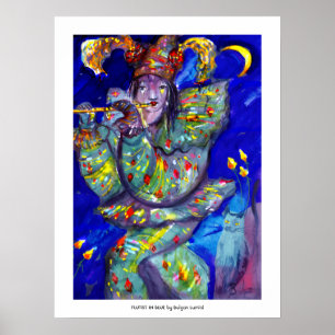 Póster FLAUTISTA EN AZUL / Noche de Carnaval Veneciano