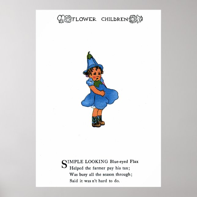 Póster Flax de ojos azules (Frente)