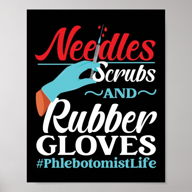 Póster Flebotomía Needles Scrubs And Rubber (Frente)