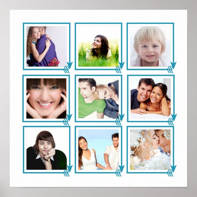 Póster Flecha azul encuadra tu foto en Instagram (Frente)