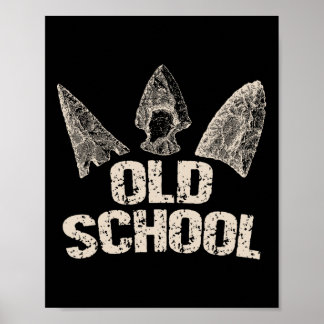 Póster Flecha de tiro con arco de la vieja escuela de caz