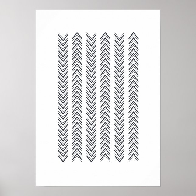 Póster Flecha geométrica en blanco y negro / Poster delta (Frente)