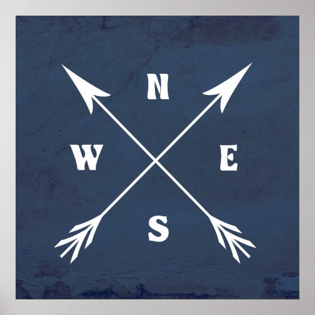 Póster Flechas de brújula (Frente)