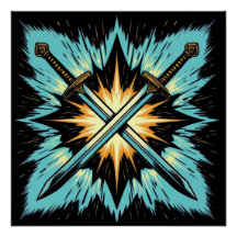 Flechas de Fantasía Cruzadas con Energía Brillante