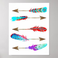 Flechas de plumas de Neon Rustic Bohemian