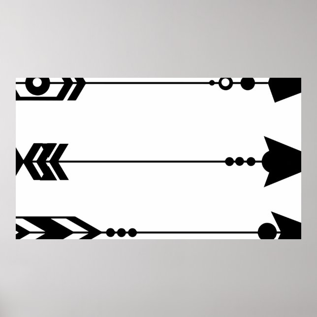 Póster Flechas de Relieve metalizado de oro tribal boho (Frente)