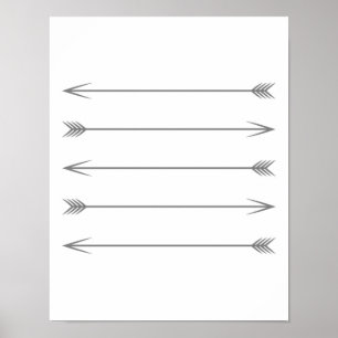 Póster Flechas grises oscuras mínimas