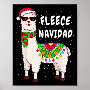 Póster Fleece Feliz Navidad Llama a Navidades adoran Gif 