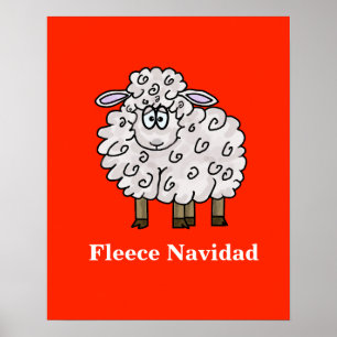 Póster Fleece Navidad Funny Sheep Navidades Poster