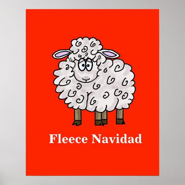 Póster Fleece Navidad Funny Sheep Navidades Poster (Frente)