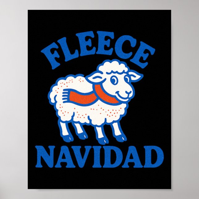 Póster Fleece Navidad Funny Sheep Pun Navidad vacaciones  (Frente)