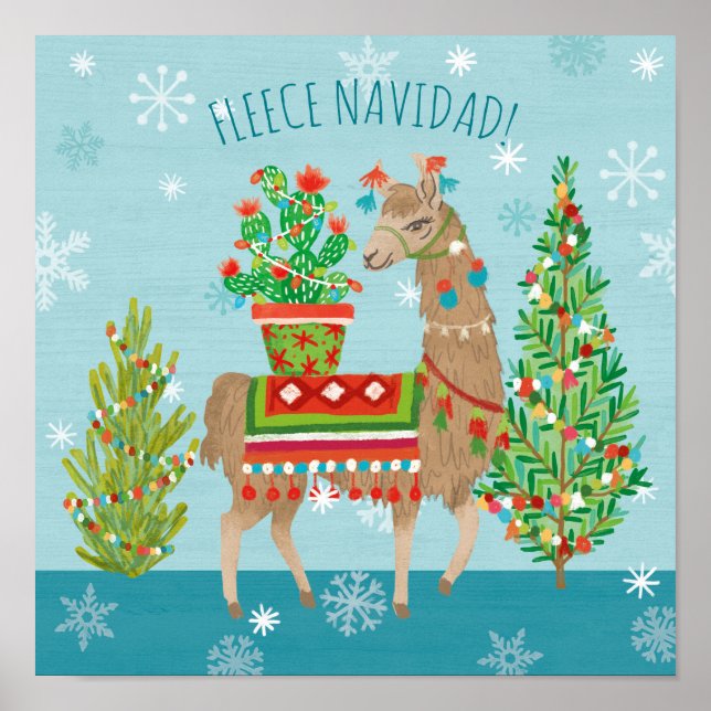 Póster Fleece Navidad | Navidades de las Llamas (Frente)