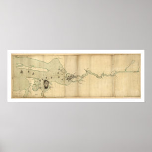 Póster Fleet de sir Collyer en el mapa del río de