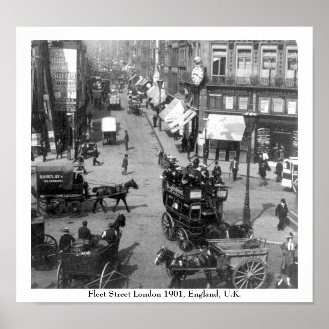 Póster Fleet Street London 1901 Inglaterra (Frente)