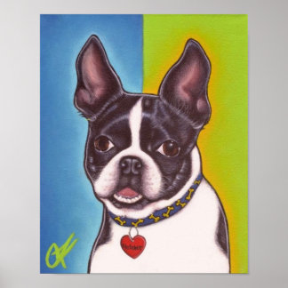 Póster Fletcher el Boston Terrier