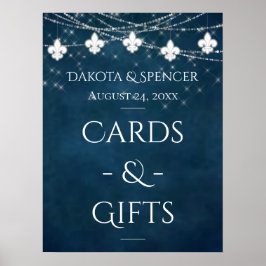 Póster Fleur Azul de Lis Fairy Light | RÓTULO BODA