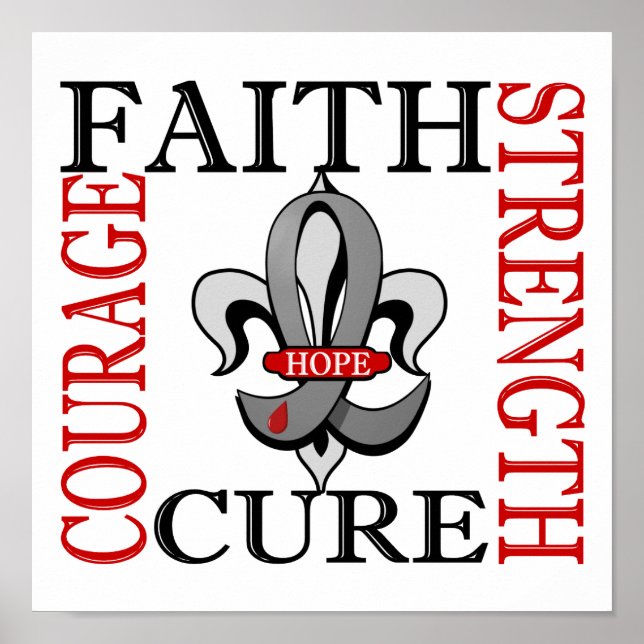 Póster Fleur De Lis 3 Diabetes (Frente)