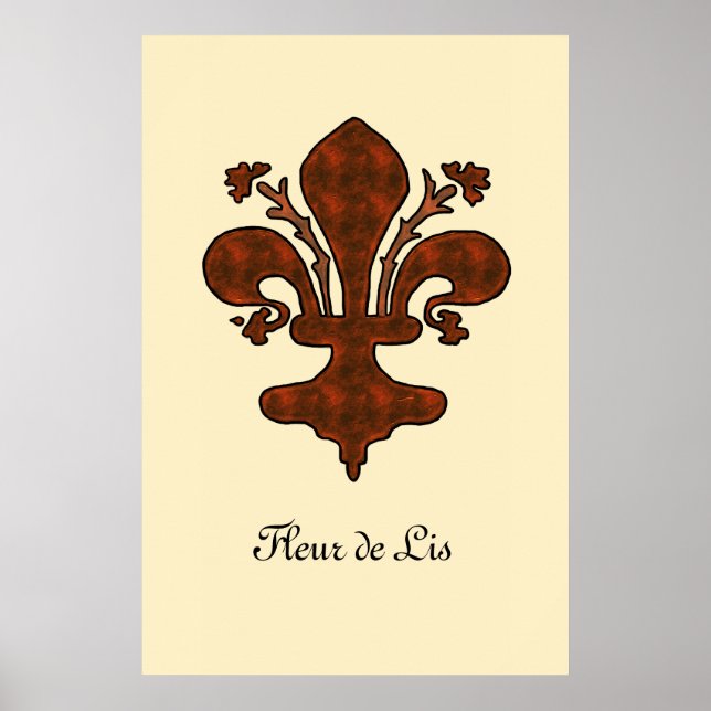 Póster Fleur de Lis al estilo medieval de la Florencia pe (Frente)