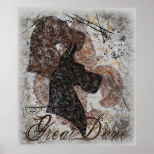 Póster Fleur-De-Lis Great Dane