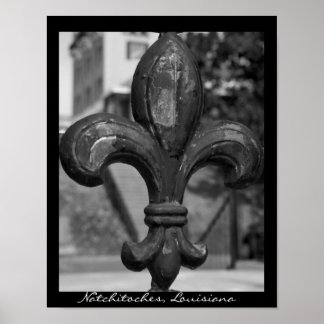 Póster Fleur de lis Natchitoches de hierro forjado