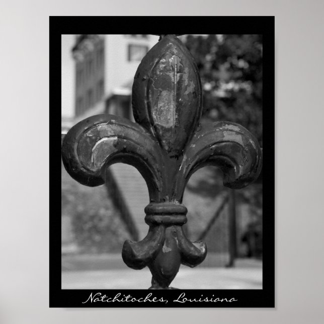 Póster Fleur de lis Natchitoches de hierro forjado (Frente)