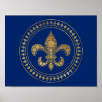 Fleur-de-lis - Oro y azul real