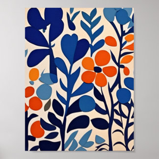 Póster fleurs retro 70's