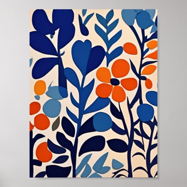 Póster fleurs retro 70's (Frente)