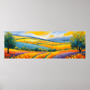 Póster "Fleurs Tranquilles" Amplia Provenza panorámica