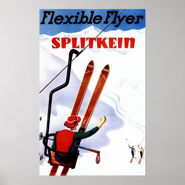 Póster Flexible Flyer Splitkein Wooden Skis Promo (Frente)