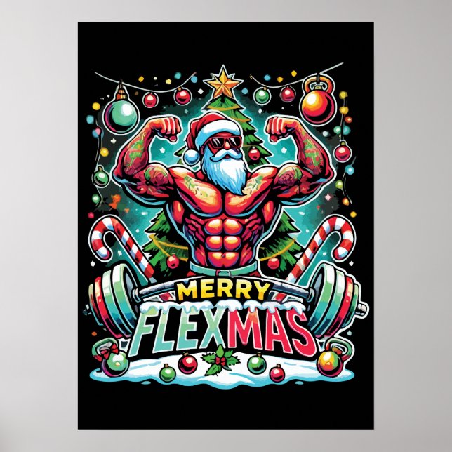 Póster Flexmas de cerezo - Gimnasio de Santa Navidades Mu (Frente)