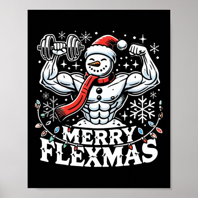 Póster Flexmas de moras - Cuerpo de gimnasio de Navidades (Frente)