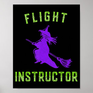 Póster Flight Instructor Witch Halloween