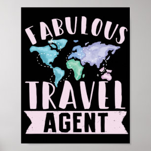 Póster Flight Vacation Trip Fabolous Travel Agent