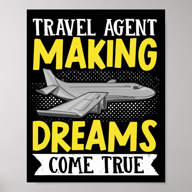 Póster Flight Vacation Trip Travel Agent Making Dreams (Frente)