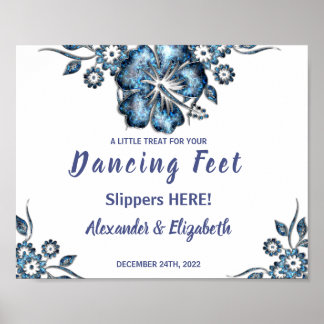 Póster Flip Flip Flops de baile | Rótulo Boda de flores a