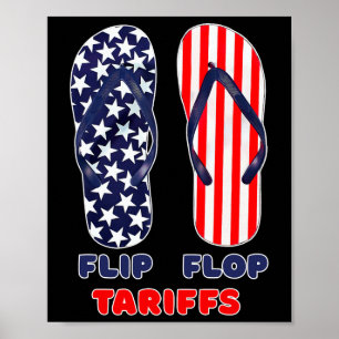 Póster Flip Flop Tarifa Funny Anti-trump Tee Merch Polit